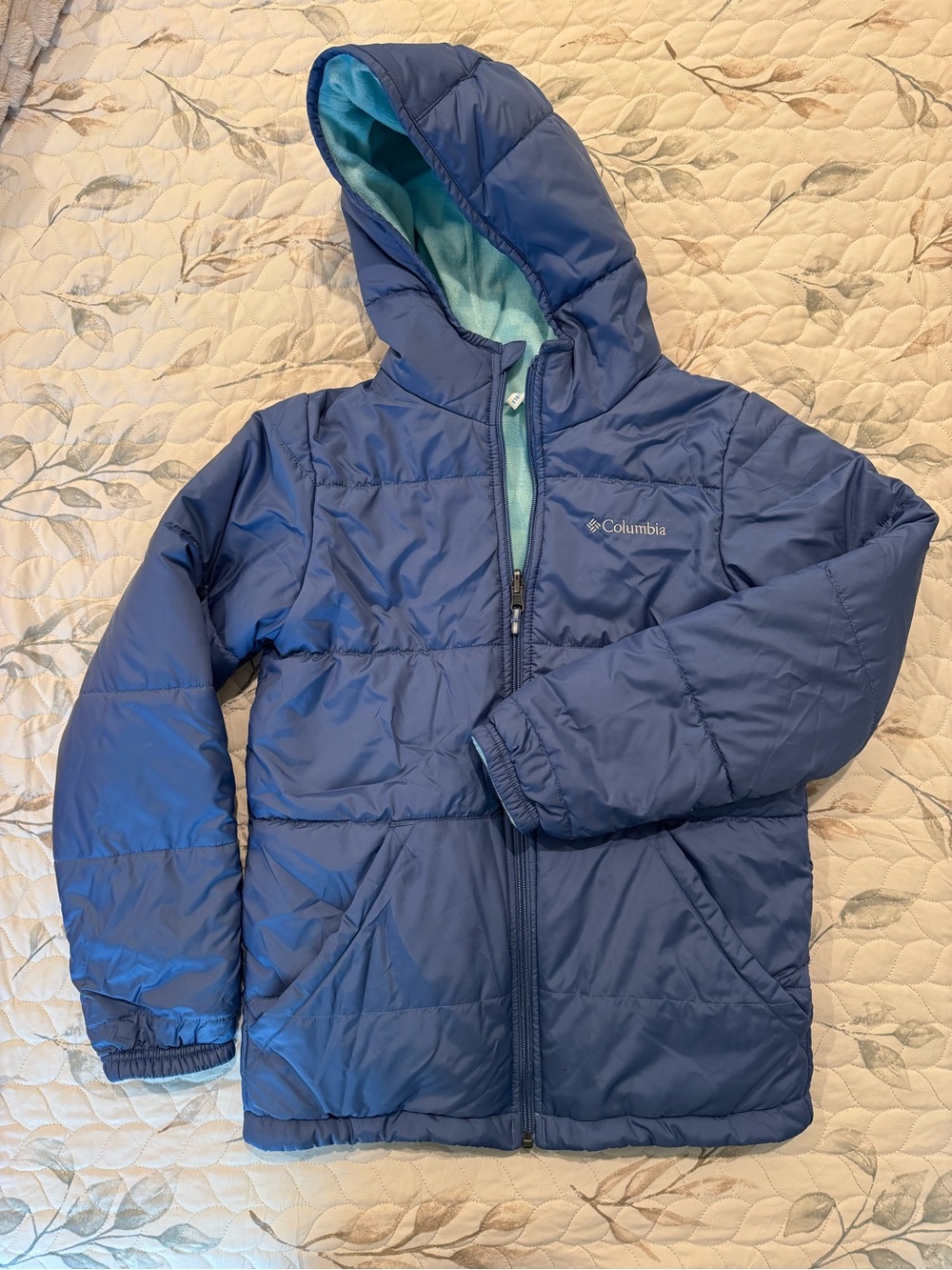 Columbia Kids Navy Blue Hooded Puffer Jacket